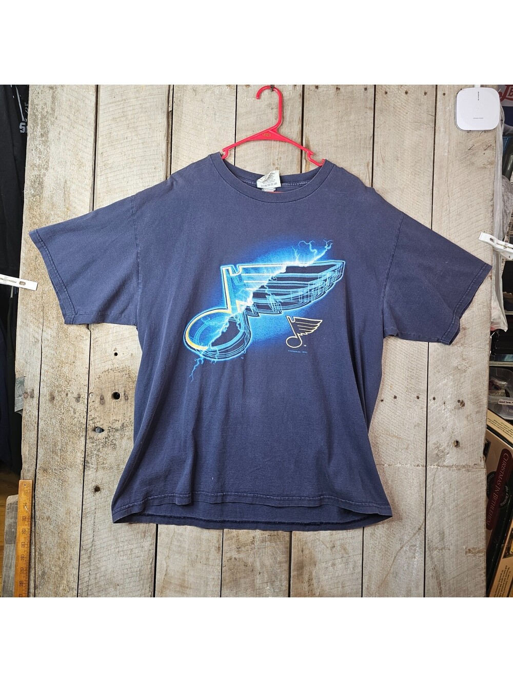 Vintage St Louis Blues Lightning Logo Shirt Lee Sport XL NHL Hockey Tee